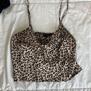 Forever 21 Satin Cheetah Crop Top